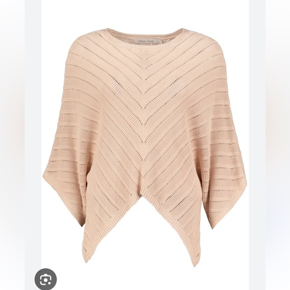 Bishop + Young Zen Asymmetrical Dolman Sleeve Knit Texture Sweater Cream - Picture 1 of 5